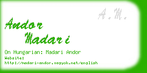 andor madari business card